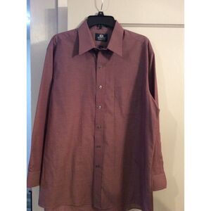Stafford Wrinkle Free Size 16.5  32/33 Mens Shirt Purple VNC Broadcloth